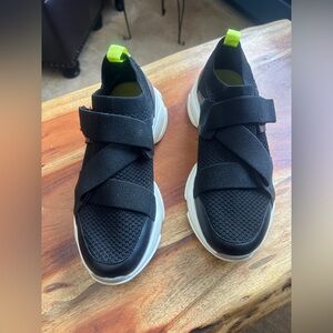 Steve Madden Womens Meteorite Black Sock Sneakers Trainers  Size 7.